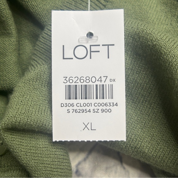 EUC LOFT Olive Green Cardigan Size XL - Picture 10 of 15